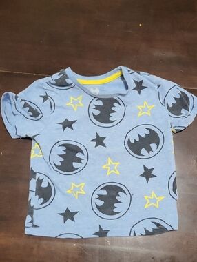Batman Light Blue Tee with Yellow Trim